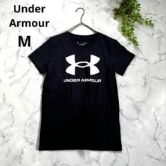 良品✨アンダーアーマー◆ビッグロゴ 半袖Tシャツ(M)ブラック 定番　スポーツのサムネイル