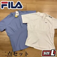 2枚セット】フィラ テニス シャツ 紺色 ベージュ - メルカリ