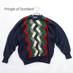 Pringle of Scotland ニットセーター 総柄 M ネイビーのサムネイル