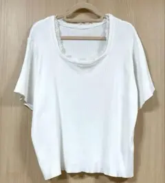 CLETTE★レース使い半袖リブニット クレット
