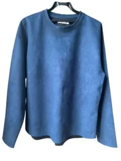 INHERIT✨ネイビー スエード風 トレーナー メンズ L