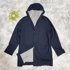 ジャンニロジュディチェ 36 コート 無地 ネイビー 通勤 日本製 レーヨン