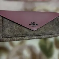 COACH 長財布 ブラウン ピンク