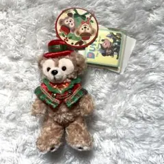 ダッフィー ぬいぐるみストラップ クリスマス　ディズニー　バッジ　ディズニーシー