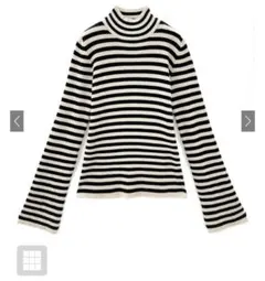 GRL ボーダー柄フレアスリーブリブニットトップス［k9086b］♡