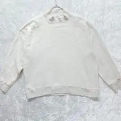 ローリーズファーム ベージュ クルーネック スウェット 白
