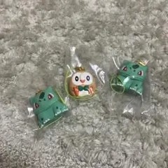 ポケモン ぺたんこマスコット まとめ売り　フシギダネ　モクロー　ガチャガチャ