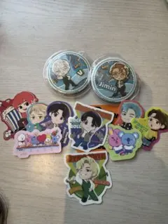 BTS 缶バッジ Tinytan V ジョングク ステッカー10枚セット