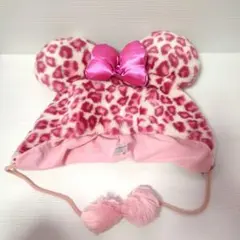 ディズニー ヒョウ柄 ファンキャップ ミニーちゃん リボン