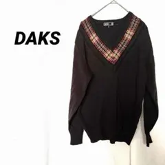 4164K△DAKS ダックス　ゴルフ　長袖ニット　セーター　ウール100のサムネイル