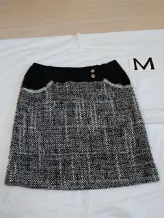 【激安！クリーニング済】ミニスカート♡グレー♡ツイード♡ツィード♡ZAZIE♡M