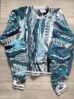 クージー　COOGI　セーター　特大　希少サイズ　ブルー系　マルチカラー　3XL 中古・古着通販】coogi BLUES (クージー) 3Dニット ブルー