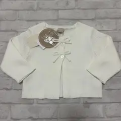 【タグ付き新品未使用】petit main ホワイトカーディガン S 80〜90