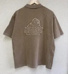 XLARGE　フェード加工　刺繍イラスト　ブラウン　半袖　ポロシャツ　メンズ　Lのサムネイル