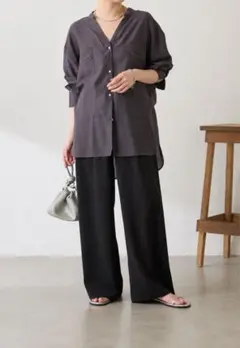 超美品　ヴィンテージライクVネックオーバーシアーシャツ/collageのサムネイル
