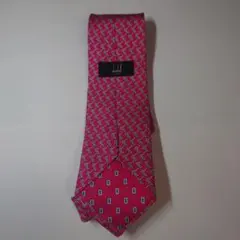 【美品】dunhill 幾何学模様 シルクネクタイ ピンク