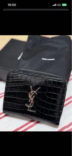 SAINT LAURENT ブラック クロコダイル風 財布