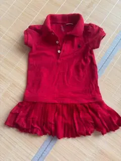 Ralph Lauren 赤 プリーツワンピース