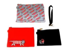 ⑯リサ・ラーソン ストライプ猫ポーチ3点セット・GLOW9月増刊号付録