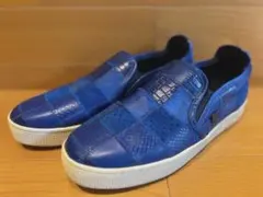 WHITEFLAGS ホワイトフラッグス Ralph ブルー レザー スリッポン