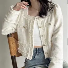 NICE CLAUP ツイードジャケット