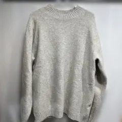 UNIQLO スフレヤーンクルーネックセーター Lサイズ　ベージュ 男女兼用