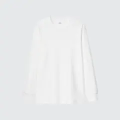 【新品】UNIQLO ソフトタッチクルーネックT（長袖）Mサイズ White