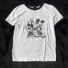 ザラ　ZARA Disney ミッキー＆ミニー 白黒Tシャツ S