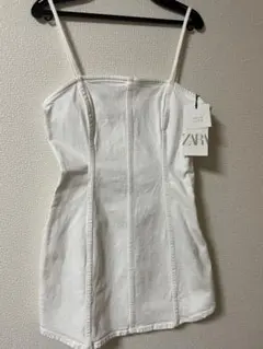 ZARAホワイトデニム キャミワンピース Sサイズ
