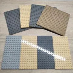 【匿名配送】LEGO 8枚 16×16 8×16 グレー タン プレート