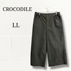 クロコダイル レディース ワイドパンツ ガウチョ LL ダークグリーン 綿