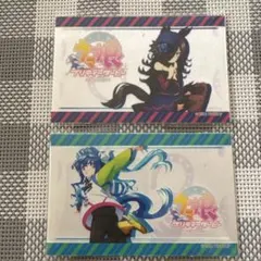 ウマ娘　サテン地ステッカー　ツインターボ　ライスシャワー