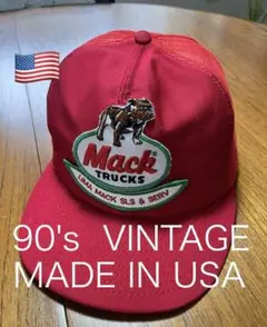 Mack Trucks 赤 キャップ Manchester 80s USA製 Mack Trucks 赤 キャップ Manchester 80s USA製