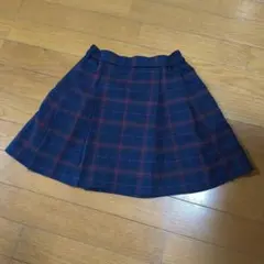 UNIQLO チェック柄スカート 130　ネイビー