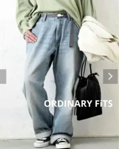 ORDINARY FiTS★ベルト付きデニムパンツ ユーズドサイズ0（ベルトなしのサムネイル