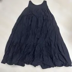 POTECHINO さえら 立体リボンフラワー プリーツ エプロンワンピース F