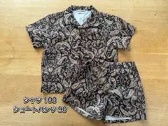 【美品】Little WEEKEND ペイズリー柄 半袖シャツ100 パンツ90
