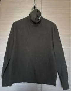 カシミア　UNIQLO ブラック タートルネックニット 長袖