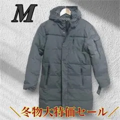 大特価❗️メンズ ダウンコート ロング丈 M ブラック フード付き 軽量 撥水のサムネイル