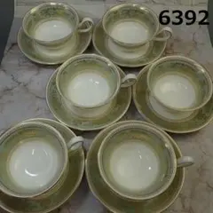 RU-6392 ウェッジウッド コロンビアピオニー カップ＆ソーサー6客set