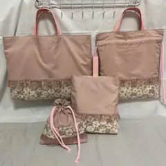 レッスンバッグなど4点セット 女の子 入園入学セットさくらんぼ no81