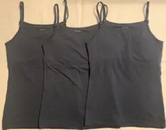 ユニクロ エアリズム キャミソールカップ付き ブラック 140 3枚組