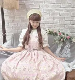 新品★アクシーズファムkawaiiフラッフィベアジャンスカワンピースピンクくま