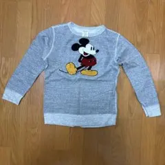 DENIM DUNGAREEミッキー刺繍USED加工スウェット 140