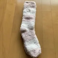 ジェラートピケ　3ボーダーソックス クフワフワピンクホワイトルームソックス