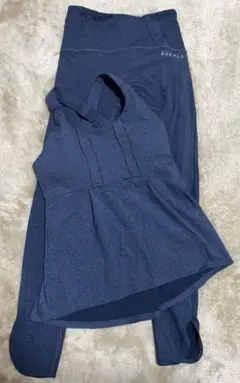 SURALA ヨガウェア デニムクロスタンクトップ　デニムレギンスセットSサイズ