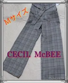 CECIL McBEE バギーパンツ　ワイドパンツ　グレンチェック