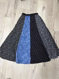 テチチtechichi パッチワーク風デザインのロングスカートのサムネイル