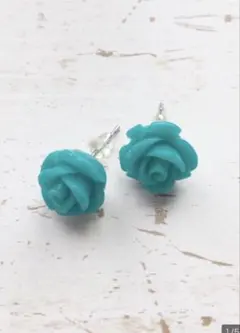 新品RayBEAMS ROSEピアスTURQUOISEFREE ターコイズブルー