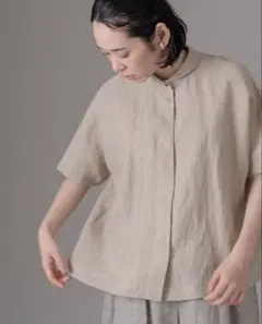 【美品】entwa ハーフダッチカラーシャツ ファナージュリネン/オフホワイト entwa ハーフダッチカラーシャツ ファナージュリネン/オフホワイト